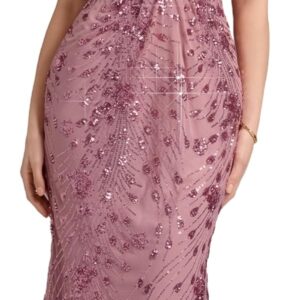 Ever-Pretty Women's Gorgeous V Neck Sequin Tulle Short Sleeves Bodycon Maxi Formal Evening Gowns 02370